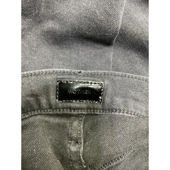 Mother 'The Hustler' Black Cotton  Ankle Fray Denim Jean Size 28 - Picture 4 of 5